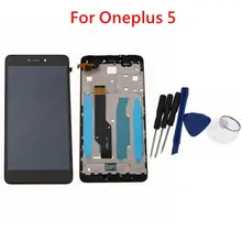 Для OnePlus 5 A5000 ЖК-дисплей кодирующий преобразователь сенсорного экрана в сборе Набор с рамкой Замена для Oneplus 5 A5000 черный