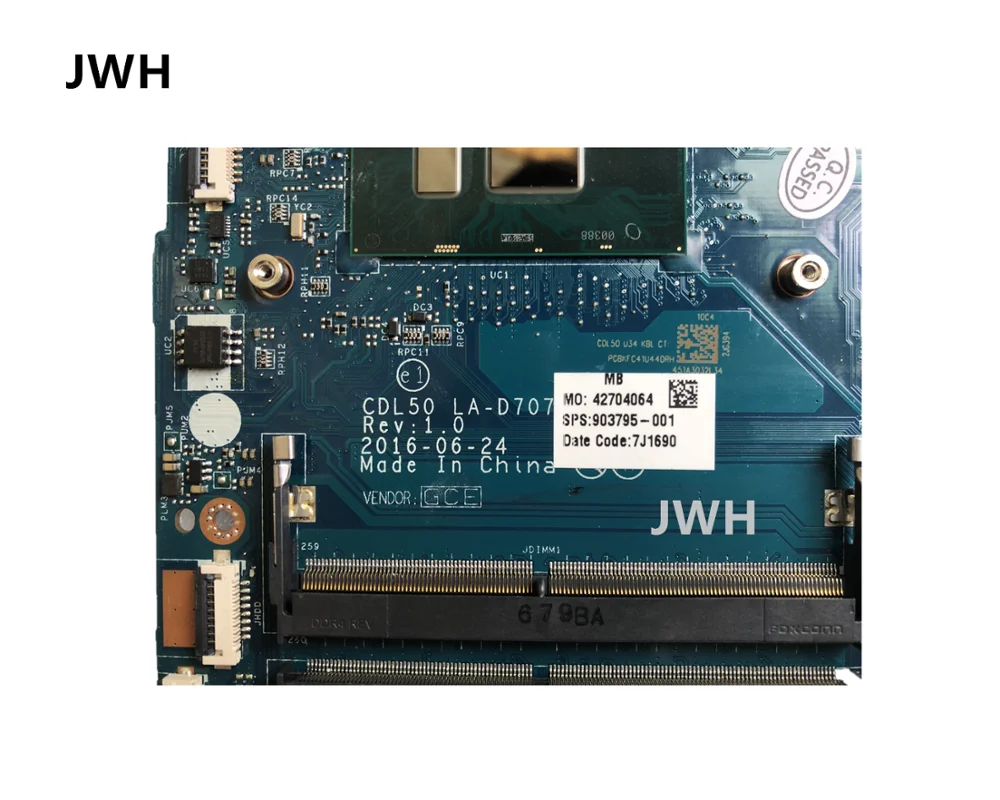 YPAY для hp 15-AY материнская плата i3-7100 LA-D707P 903795-001 903795-501 903795-601 тестирование работы