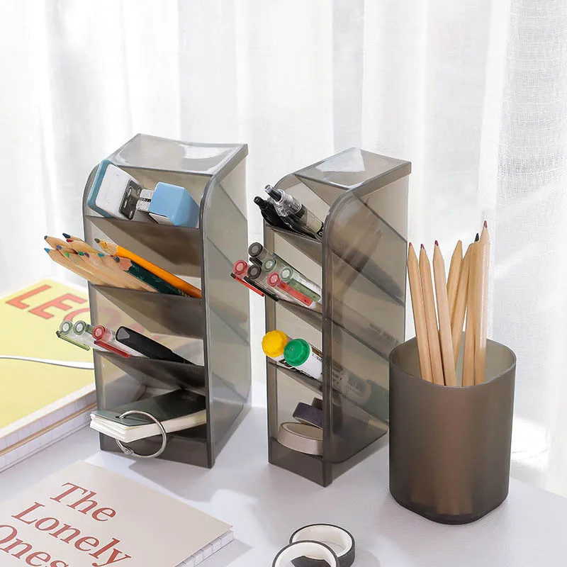 

4 grid grid table sundries storage multi-function cosmetics holder plastic material pen pencil storage box desk supplies