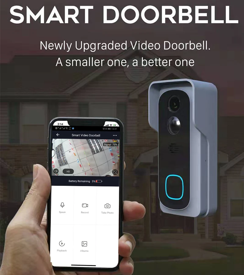 Tuya Smart Life беспроводной WiFi 1080P видео дверной звонок Облачное хранилище 128G TF карта дверной звонок с батареей и колокольчиком