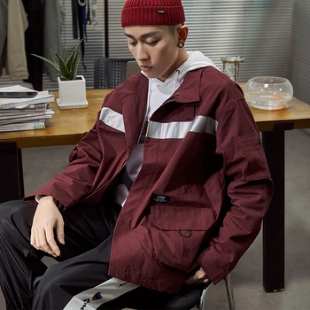 

Spring Jackets Autumn Tooling Men's Coat Youth Mock Neck Sports Jacket Loose Clothes Black Zipper Pullover Bestselling GG50jk