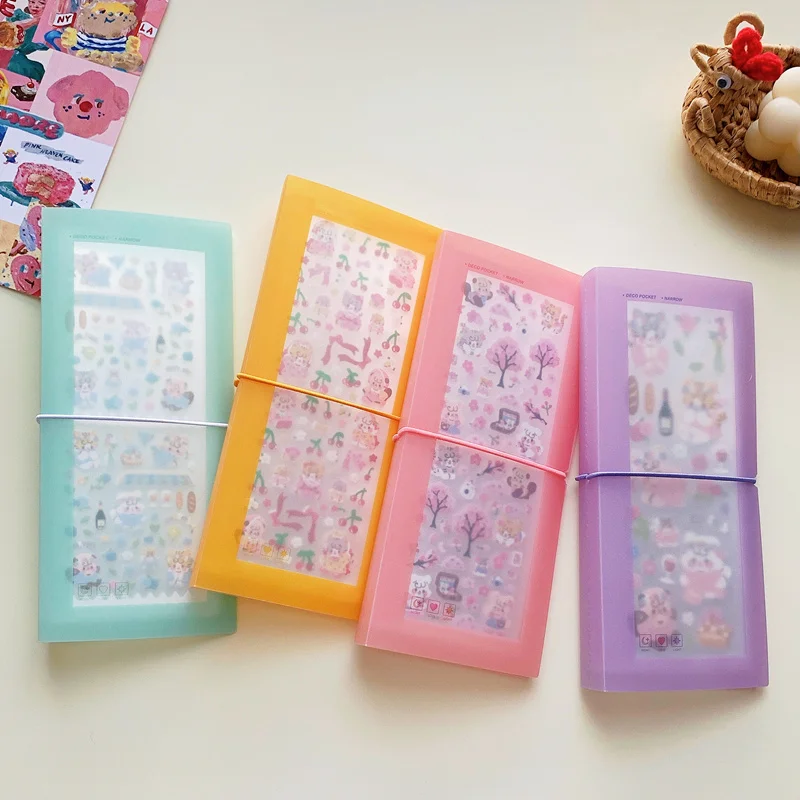 60 Slots Transparent Matte Stickers Storage Book Capacity Exhibition Photo Album Tool Card Package Button Type Photo Album Case