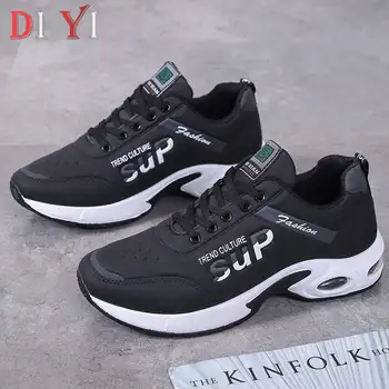 

Low Top Men Running Shoes Air Cushion Men's Sneaker Comfort Lace Up Sports Shoes Man Leather Sport Shoes Men Brands Trainers A01