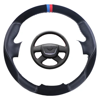 

Car Steering Wheel Cover Black Artificial Leather for Skoda Octavia Superb 2012 Fabia Skoda Octavia a5 2012 2013 Yeti 2009-2013