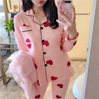 

Women Lovely Wear Leisure Clothes Personality 2020 Spring Autumn Long Sleeved Women Pajamas for Women Pyjamas Sets Nightwear