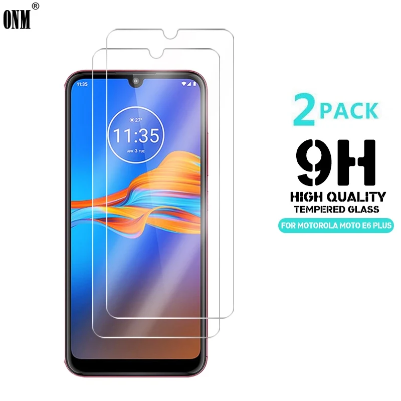 

2 Pcs Tempered Glass For Motorola Moto E6 Plus Screen Protector 9H Tempered Glass For Motorola Moto E6 Plus Protective Film