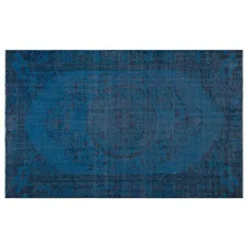 

Handmade Blue Vintage Overdyed Turkish Area Rug 153x250 Cm-5'0''X8'2''