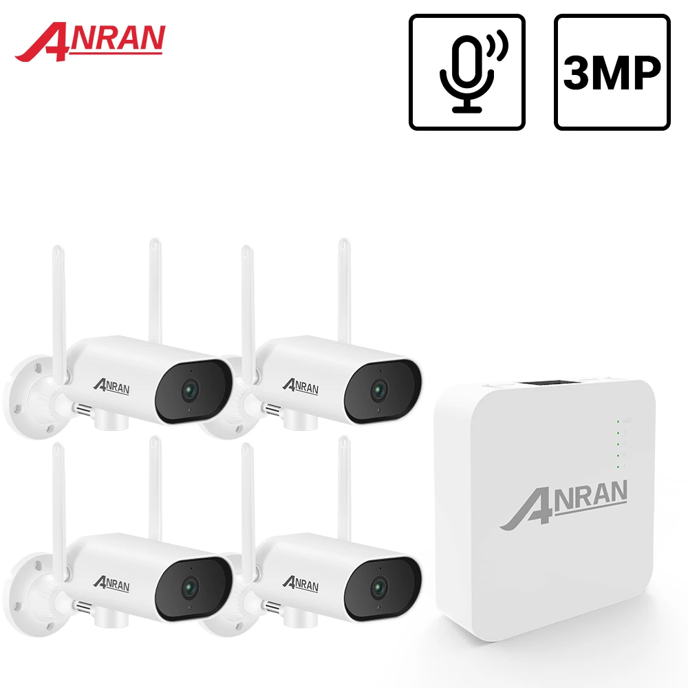ANRAN 3MP PTZ kablosuz güvenlik kamerası sistemi ses kayıt CCTV sistemi dahili SD yuvası hiçbir çivi tasarım açık kamera uygulaması