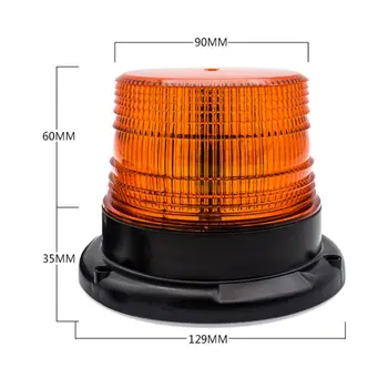 

DC 12V-80V Strobe Car LED Flashing Cargo Truck Carrying A Circular Signal Lights Warning Lamp E7CA