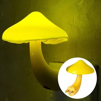 

Intelligent Optical Control Switch Mushroom Shaped Yellow LED Night Light Lamp
