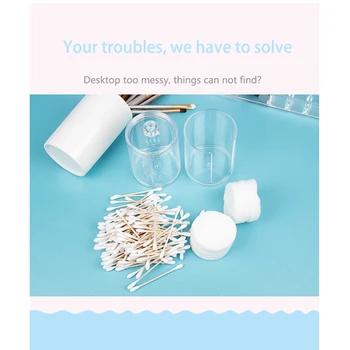 

New Two-layer Cotton Pads Container Storage Box Case Cosmetics Organizer Acrylic Jewelry Cosmetic Storage Box Make Up Organizer