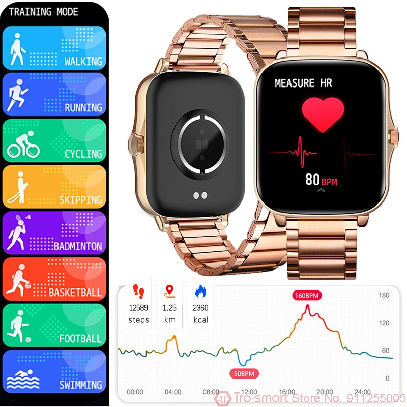 P8 Plus Smart Watch Women Men Watches Touch Smartwatch Fitness Tracker Bluetooth-compatible Waterproof Bracelet for Android IOS