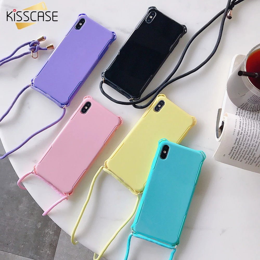 KISSCASE модный ударопрочный бампер однотонный чехол для iPhone 7 8 6 6S Plus X XS XR MAX защитная
