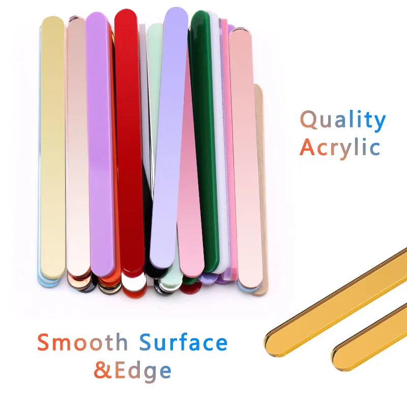 FAIS DU 10pcs Reusable Acrylic Matte Ice Cream Sticks DIY Crafts Kitchen Tools Accessories Popsicle Stick Cake Decorations ice cream sticks disposal lollipop sticks