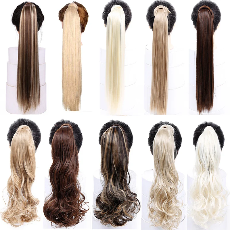 AILIADE длинные прямые синтетические волосы Обёрточная бумага вокруг зажимы для