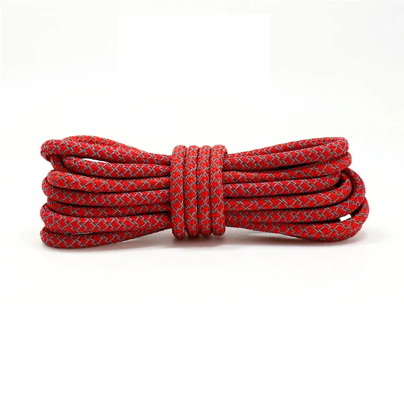 Новые круглые светоотражающие шнурки 100/120 см унисекс спортивные безопасные кроссовки с шнурками для ночных прогулок беговые шнурки - Цвет: Красный