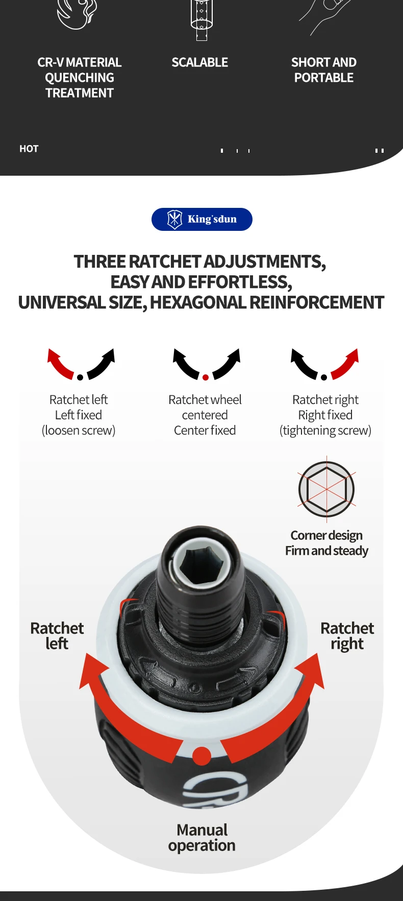 Ratchet Screwdriver Precision Handle Manual portátil Kit