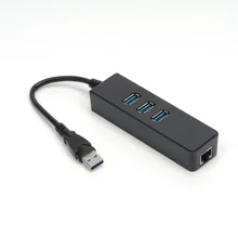 3 порта USB 3,0 Gigabit Ethernet Lan RJ45 сетевой адаптер концентратор до 1000 Мбит/с ПК