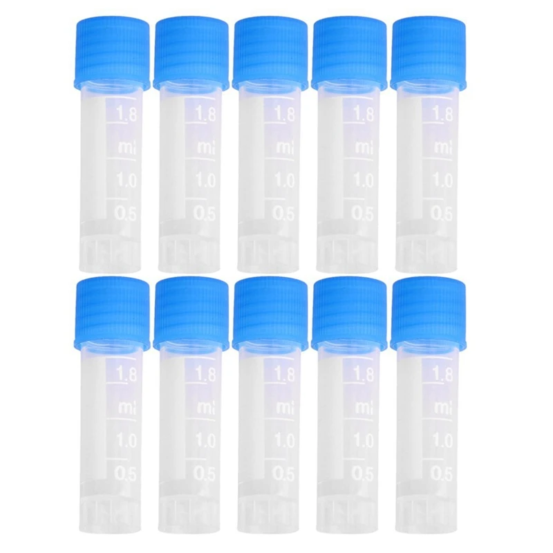 

10 pcs 1.8 ml Plastic Graduated Cryo tubes Test Tube Sample