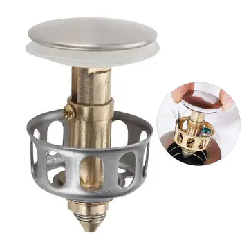 

Bathroom Basin Sink Pop Up Drain Zinc Alloy Slotted Basin Sink Tap Drain Bath Overflow Hole Push Button Pop up Clack Waste Plug