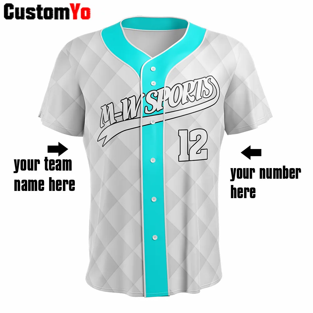 Custom Sublimation Printing Your Own Design OEM Blank Baseball Jerseys