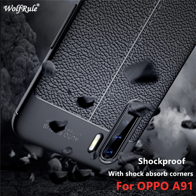 

For OPPO A91 Case Conque OPPO F15 Shockproof Soft Silicone Fashion Rugged Style Hybrid Phone Bag Capa Case For OPPO A91 F15 6.4"