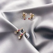Классические геометрические женские серьги со стразами пятиконечная звезда циркониевые серьги Роскошные дизайнерские ювелирные изделия для женщин