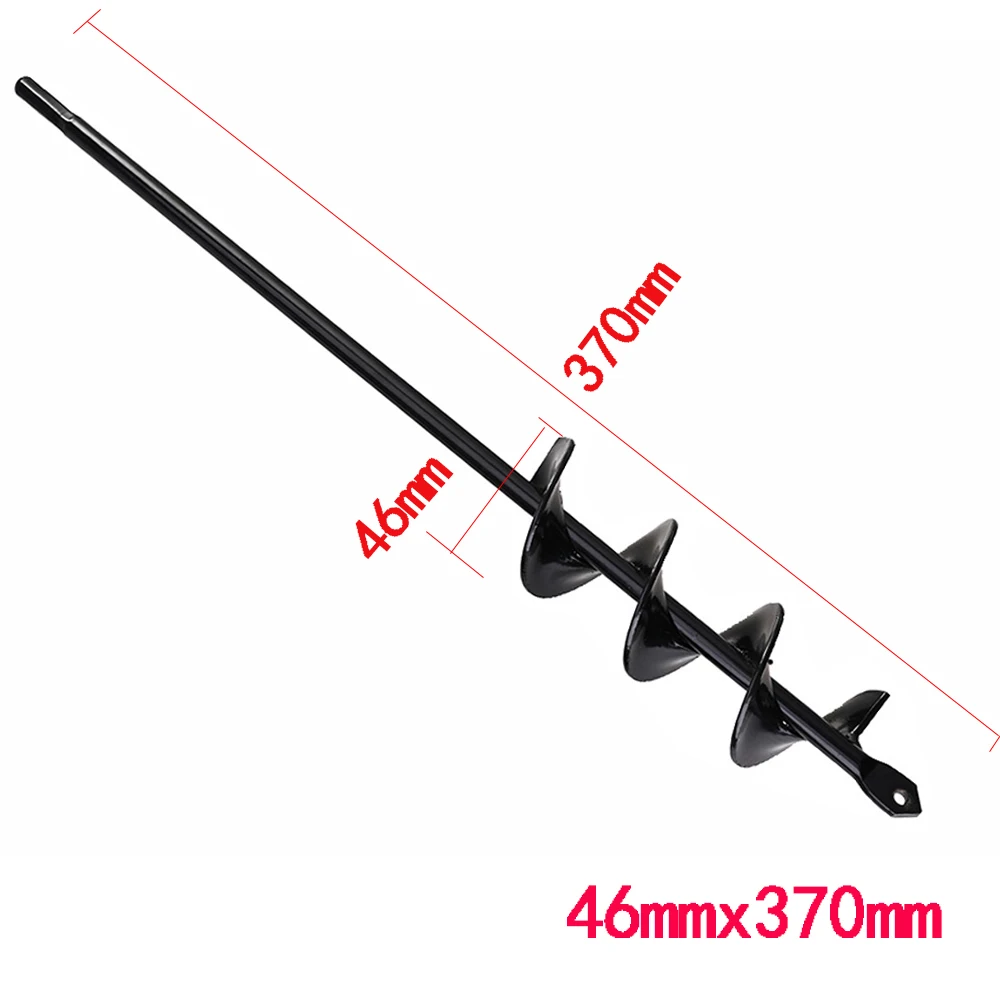 46mmx370mm Садовый Бур, спиральное сверло, цветочное сеялка, ламповый вал, сверло, сверло, садовое постельное белье, посадочное отверстие, инструмент для экскаватора - Цвет: 46mmx370mm