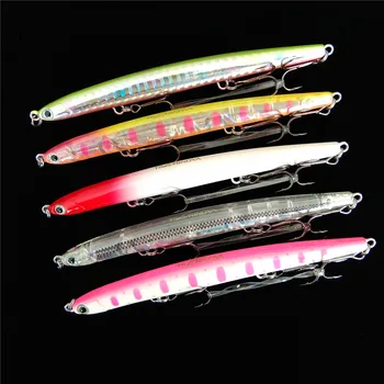 

TSURINOYA 5pcs 11cm 12g DW47 Sinking Pencil Fishing Lures Treble Hooks Slim Hard Artificial Bait Fishing Lures Wobble