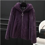 inverno новая полностью из норки шуба moda curto Ziper com capuz de vison casaco de pele das mulheres