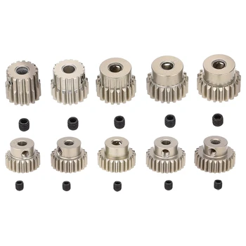 

SHGO HOT-2 Sets for 1/10 RC Car Brushed Brushless Motor Pinion Motor Gear Combo Set, 1Set 48DP 21T 22T 23T 24T 25T & 1Set 48DP 3