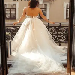 Сказочный цветочный Boho свадебный наряд 2019 Милое Свадебное платье для съемки в саду Плюс Размер Тюль Арабский, английский невесты платье