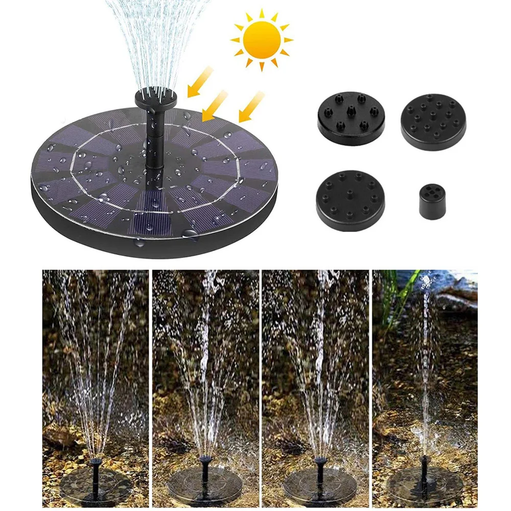 Solar Water Fountain Pool Pond Waterfall Fountain Garden Decoration Outdoor Bird Bath Solar Powered Fountain Floating Water