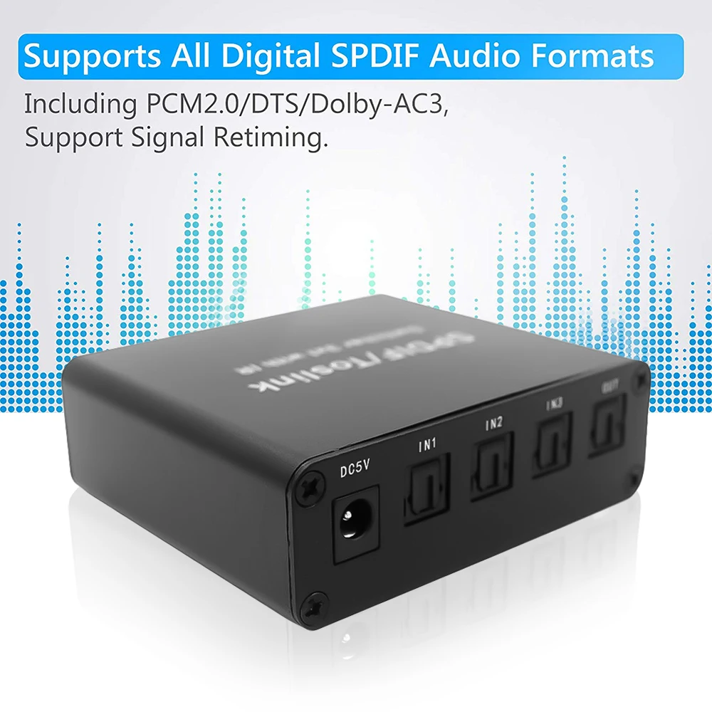 Kebidu цифровой адаптор SPDIF оптический аудио 3x1 коммутатор с пультом дистанционного управления Поддержка цифровой DTS 5,1 аудио коммутатор конвертер