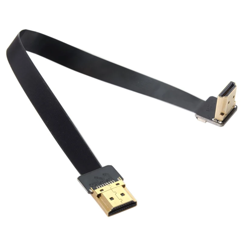 Fpv Hdmi Мужской до угловой 90D Hdmi Мужской Hdtv Fpc плоский кабель для Fpv Hdtv Мультикоптер аэрофотосъемка 20 см