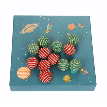 

Sisal Cat Ball Set With Gift Box Interactive Pet Exercise Scratching Toy For Pressure Relief