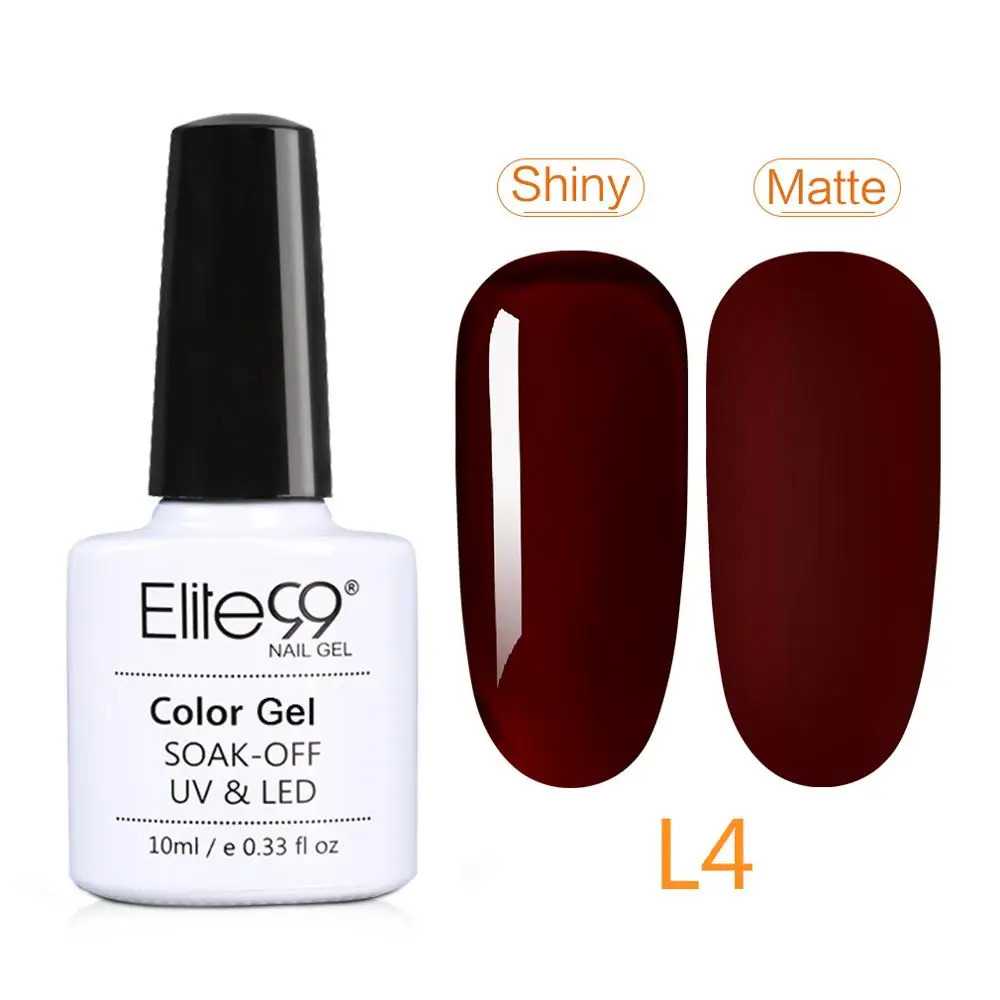 Elite99 10ml Matte Top Coat Color UV Gel Nail Polish Gray Series Semi Permanent Soak Off UV Gel Varnish DIY Nail Art Gel Paint - Цвет: L4