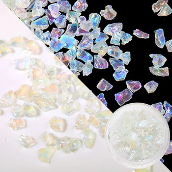 

1 Box Beautiful Fairy Nail Decorations Irregular Stones Bling Colorful AB Gradient 3D Nail Art Decorations Accessories