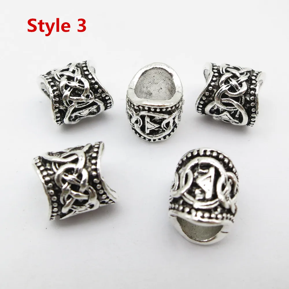 Hair Braid Accessories Viking Rune Hair Braid Dread Dreadlock Beard Beads Rings Tubes For Men Women 24pcs/5pcs