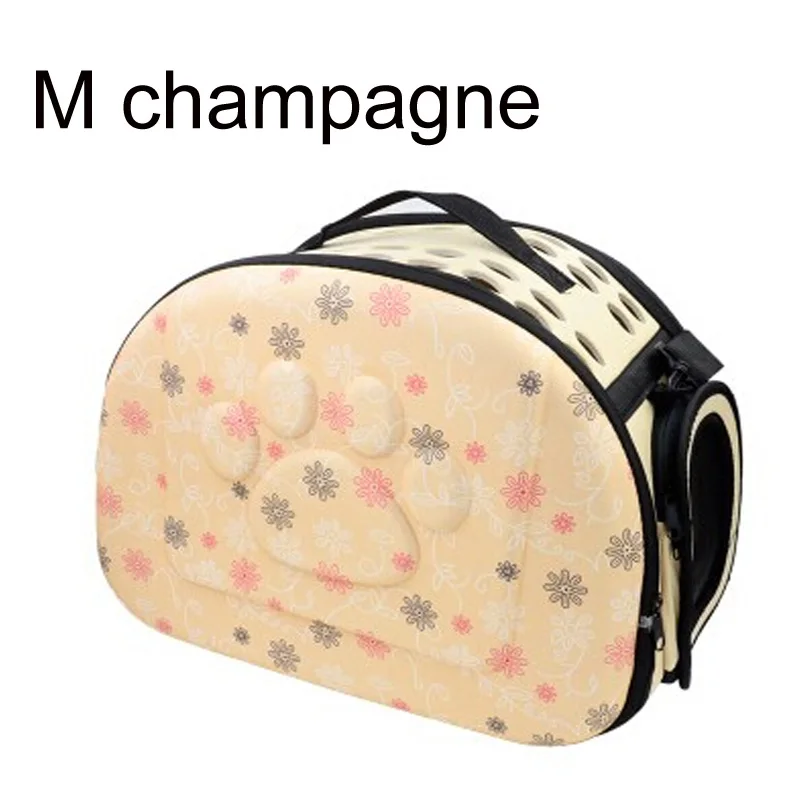 Переноска для питомцев, для собак, кошек, складная клетка, складной ящик, сумка, пластиковые сумки для переноски, товары для домашних животных, сумка для транспортировки - Цвет: M Champagne