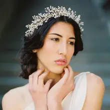 Винтажная свадебная тиара из жемчуга, повязка для волос, красивые свадебные аксессуары для волос, Свадебный ободок, платье с аксессуарами