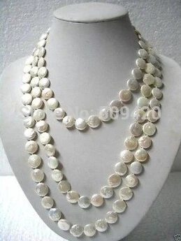 free shipping >>>>Beautiful 11-13mm Color Coin Pearl 6" Long Necklace