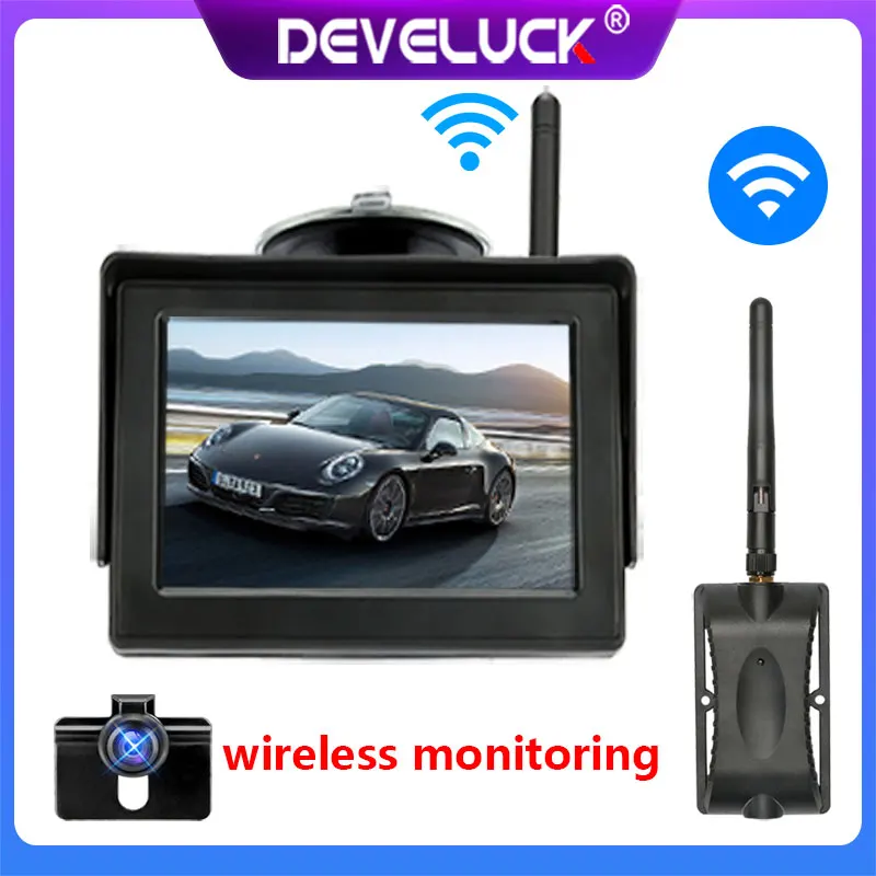 

4.3" Car Monitor TFT display wireless backup Night Vision waterproof rear camera LCD reversing with rear view for Pickup truck