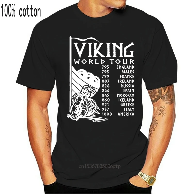 2020 модные Viking World Tour футболка S-5Xl Одина Тор Ragnar Норвегия Norge Valhalla крутая с