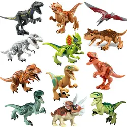 Blocs de construction dinosaures jurassiques, tyrannosaures Triceratops, jouets pour enfants, 12 pièces, nouveau 