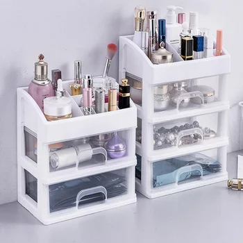 

Multi-layer Plastic Drawer Makeup Organizer Cosmetic Storage Box Home Desktop Lipstick Nail Polish Sundry Case Container Jewelry