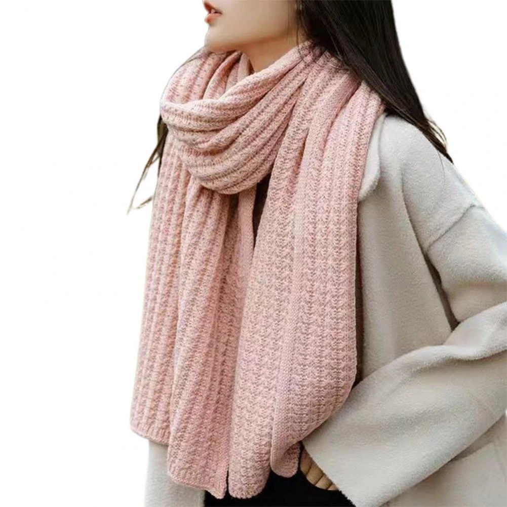 Bufanda larga de lana para mujer, pañuelo de punto para cuello, fiable|Sets de de - AliExpress