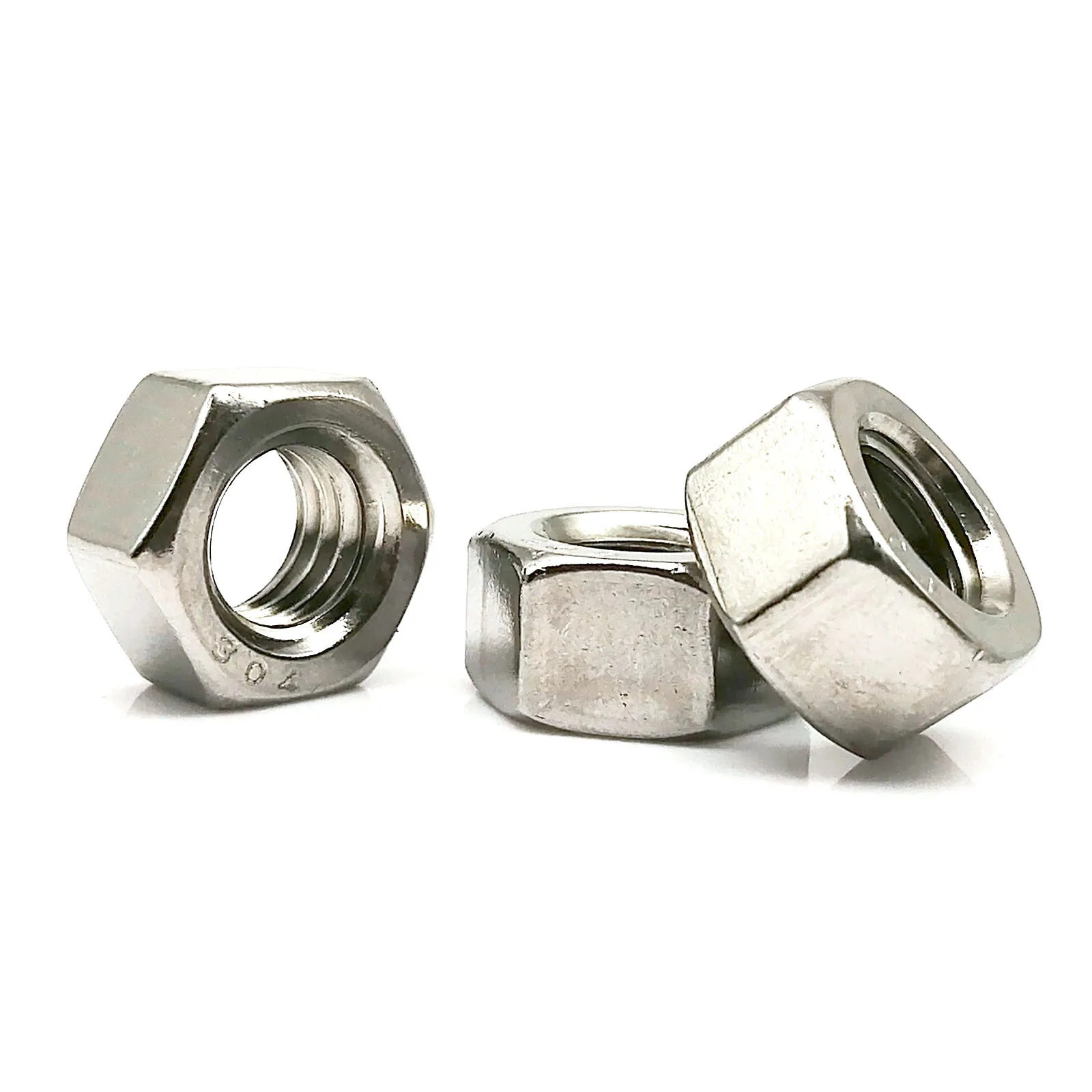 1/10 Stück UNC UNF 1/4 5/16 3/8 7/16 1/2 304 A2-70 Edelstahl UK US Standard Grobes Feingewinde Sechskantmutter Sechskantmutter – Detail 4