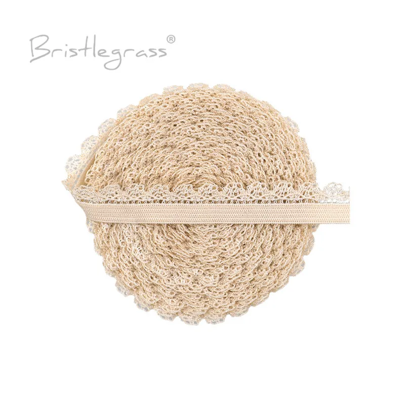 BRISTLEGRASS 2 5 10 Yard 3/8 "10mm Picot Schleife Rüschen Spitze Trim Gummi Dekorative Spandex Bands Stirnband Dessous nähen Handwerk – Detail 11