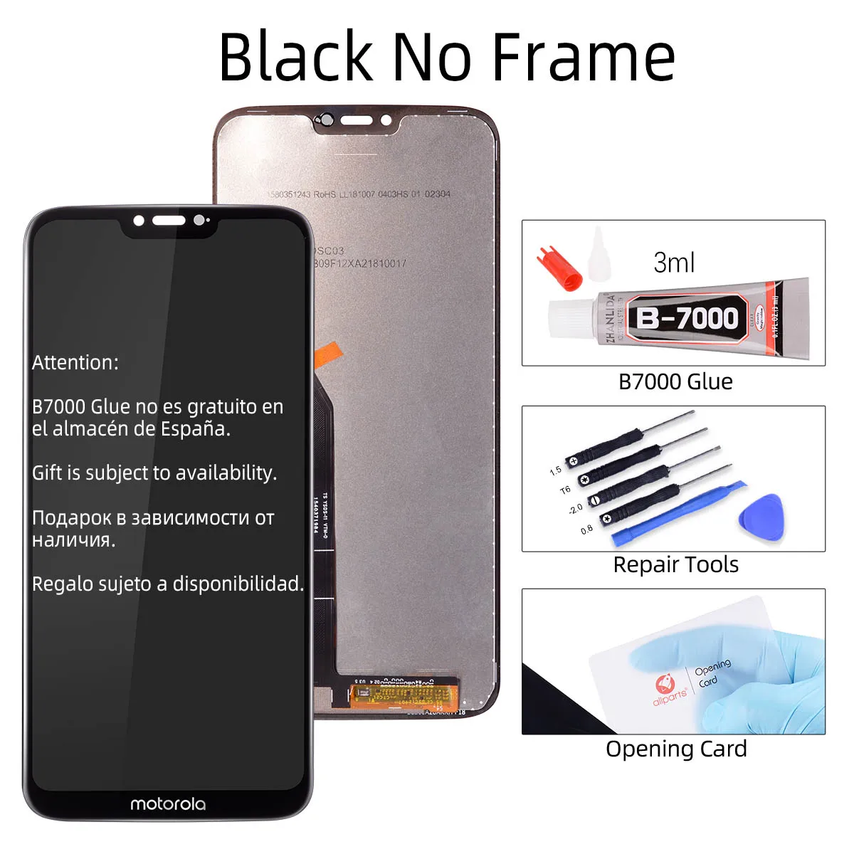 Дисплей для Motorola Moto G7 power lcd дисплей сенсорный экран дигитайзер для Moto G7 power дисплей XT1955 Замена - Цвет: Black No Frame